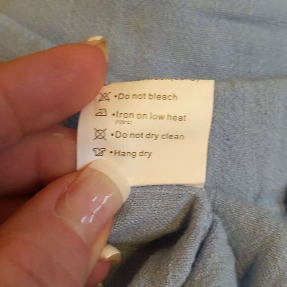 ReoRia NWT cornflower dusty blue 2pc halter top & shorts, linen blend, size S - Picture 7 of 9